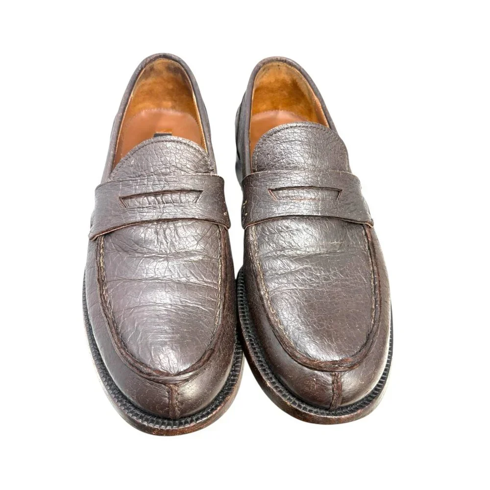 Ermenegildo Zegna COUTURE Lambskin Goodyear Constructed‎ Split Toe Loafer